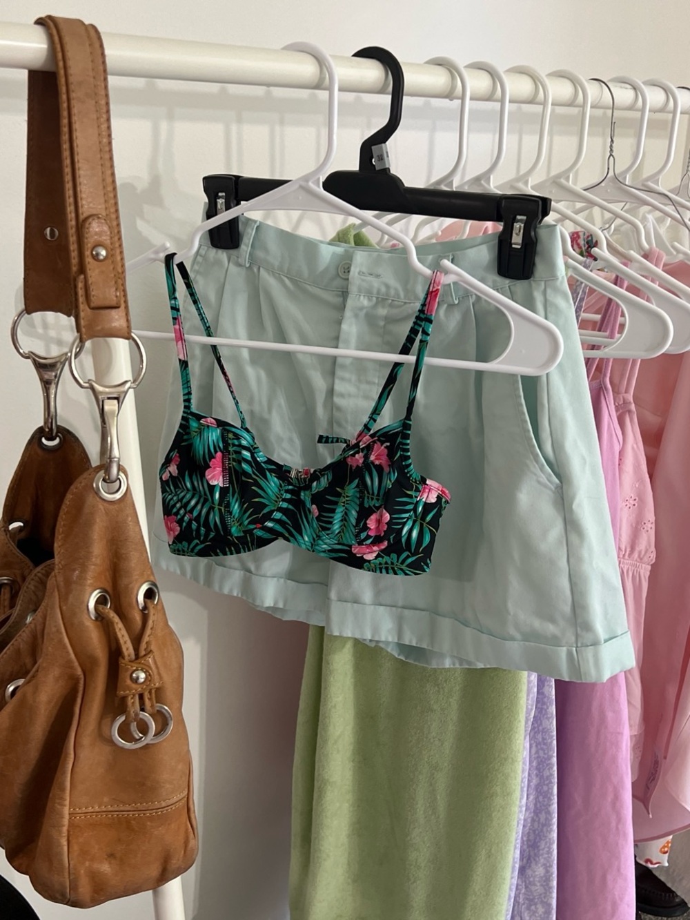 floral tropical bikini top